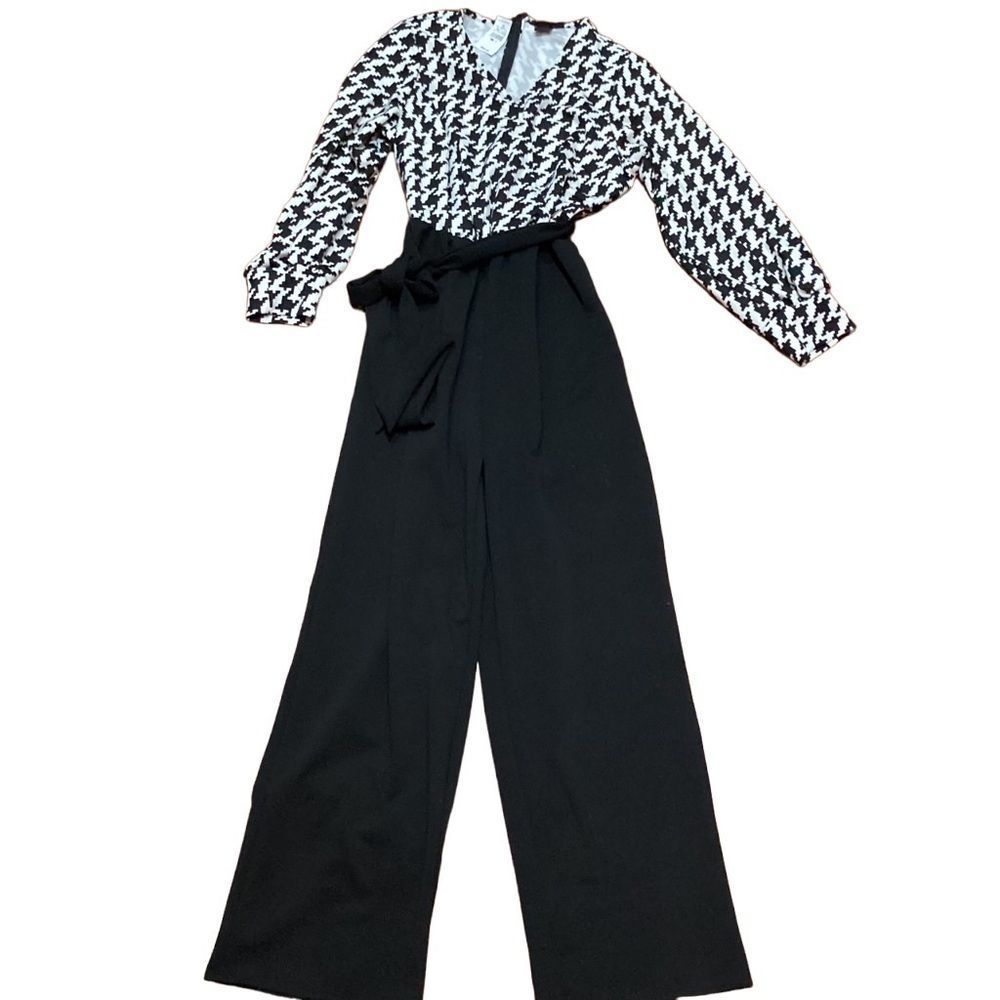 NWT Ashley Stewart Sport Houndstooth Print Jumpsuit Plus 18